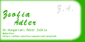 zsofia adler business card